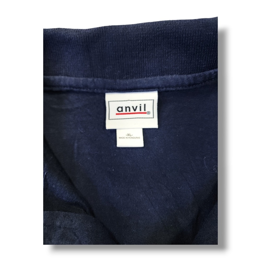 Anvil Blue Short Sleeve Vintage 90s Pre-Shrunk Cotton Polo Shirt Men's Size XL - Picture 7 of 8